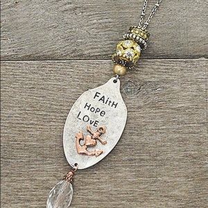 Spoon Necklace- Faith Hope Love
